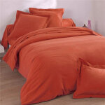 Housse de couette en flanelle uni laureat, terracotta