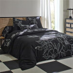 Housse de couette en percale de coton r�versible suzon - noir