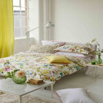 Housse de couette imprime en percale de coton fiore d'acqua peony - multicolore