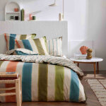 Housse de couette imprime en percale de coton, mirmande moss - multicolore