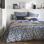 Housse de couette imprim�e en percale de coton reflets