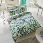 Housse de couette imprime en satin de coton, voliere sky - multicolore
