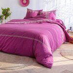Housse de couette laurine rose fuchsia