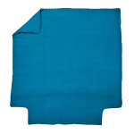 Housse de couette lin lav� louxor bleu paon