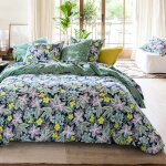 Housse de couette en coton r�versible cueillette imprim� floral - multicolore