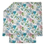 Housse de couette satin de coton palmeraie - bleu paon Housse de couette satin de coton palmeraie - bleu paon