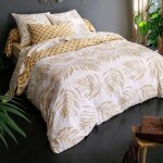 Housse de couette coton palri tropical r�versible blanc