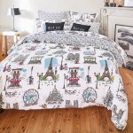 Housse de couette parisien multicolore