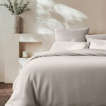 Housse de couette luxe percale de coton bio - beige - avoine
