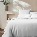 Housse de couette luxe percale de coton bio - blanc - �cume