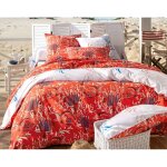 Housse de couette poisson rouge rouge en coton