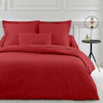 Housse de couette polycoton tertio ; - rouge carmin