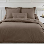 Housse de couette polycoton tertio ; - taupe
