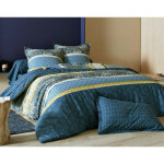 Housse de couette rayures et petits motifs varis becquet - multicolore