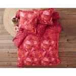 Housse de couette en coton r�versible akoni - rouge