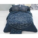 Housse de couette rversible constellation bleu en coton