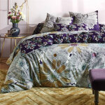 Housse de couette en coton r�versible purple flo motifs fleurs g�antes violette