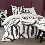 Housse de couette en coton r�versible gallery style arty - noir / blanc