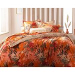 Housse de couette en coton r�versible julliette - orange