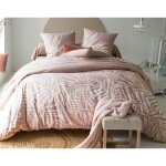 Housse de couette réversible en coton laure rose Housse de couette réversible en coton laure rose