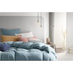 Housse de couette unie gaze de coton - bleu glacier tendresse