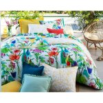 Housse de couette vases multicolore en coton