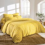 Housse de couette vichy - jaune ma�s