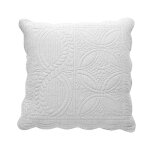 Housse de coussin boutis en coton baillargues blanc