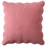 Housse de coussin boutis en coton baillargues bois de rose