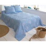 Housse de coussin crozon bleue ciel en polyester