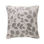 Housse de coussin jacquard motif végétal fanny - gris Housse de coussin jacquard motif végétal fanny - gris