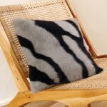 Housse de coussin polyester zebru - noir