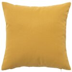 Housse de coussin jaune ocre uni - toile d'ext�rieur