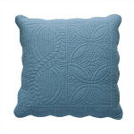 Housse oreiller en coton boutis 65x65 - bleu gris