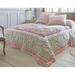 Housse d'oreiller et de coussin motif arabesques - rose