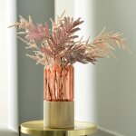 Jacrose vase verre et bois rose saumon