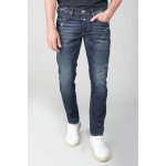 Jeans ajust� 600 / 17, longueur 34 bleu en coton cole