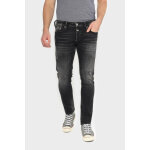 Jeans ajust� 600 / 17, longueur 34 noir en coton