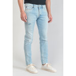 Jeans ajust� stretch 700 / 11, longueur 34 bleu en coton noe