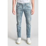 Jeans ajust stretch 700 / 11, longueur 34 bleu en coton tony