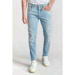 Jeans ajust stretch 700 / 11, longueur 34 bleu en coton vern