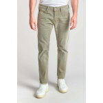 Jeans ajust stretch 700 / 11, longueur 34 kaki en coton