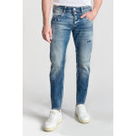 Jeans ajust stretch beny 700 / 11, longueur 34 bleu en coton