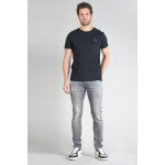 Jeans ajust stretch - gris en coton