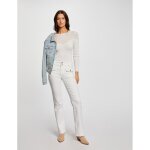Jeans bootcut poches  rabat blanc en coton