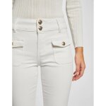 Jeans bootcut poches � rabat blanc en coton