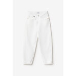 Jeans fille, boyfit cosa, 7 / 8�me blanc en coton