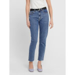 Jean coupe droite longueur cheville raccourcie bleu en coton