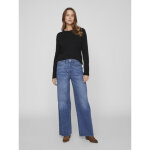 Jean � coupe large bleu en coton