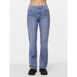 Jean  coupe large braguette zippe bleu en coton eve